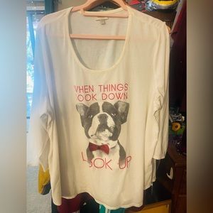 Avenue Ivory When Things Look Down Sleep Long Sleeve Shirt 22/24